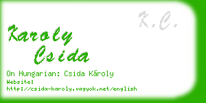 karoly csida business card