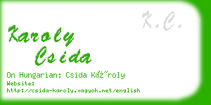 karoly csida business card